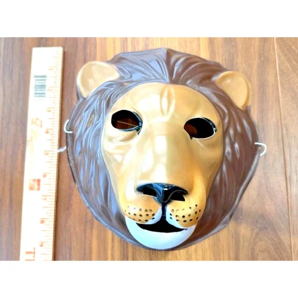 Vintage Disney Mold Plastic Lion Mask King Beast Jungle Animal Halloween Costume - Picture 4 of 13